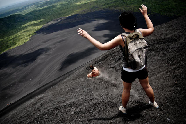 volcano surfing