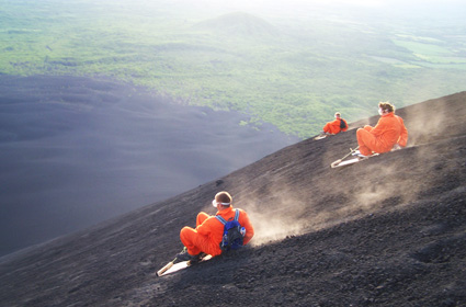 volcano surfing