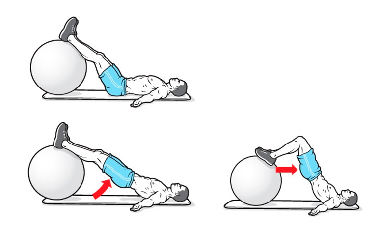 elevacion de pelvis y curl de piernas