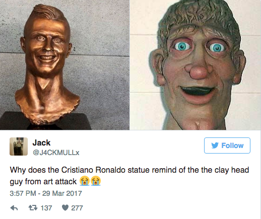 Las mejores reacciones busto Cristiano Ronaldo 