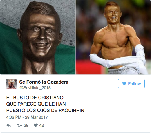 Las mejores reacciones busto Cristiano Ronaldo 