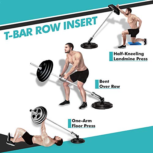 Barbell T-Bar Row Platform Post Insert Landmine, Accesorio de Cremallera giratoria de 360 ​​° para Barras olímpicas de 2 Pulgadas, Soportes de Placa de Pesas para Ejercicios de Espalda