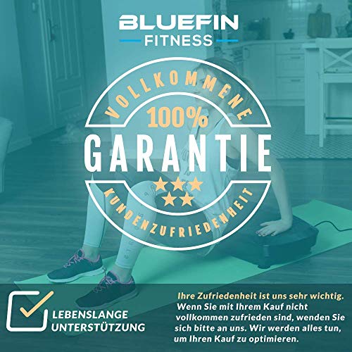 Bluefin Fitness Plataforma Vibratoria 3D con Doble Motor Gran Superficie Anti-Deslizante | Altavoces Bluetooth | Ideal para Perder Peso | Diseño Británico (Negro)