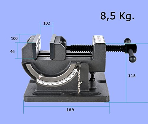 BV100B Mordaza Tornillo de Banco de Trabajo, Se Puede Inclinar 90º, Desde 100 mm, Apertura de 105 mm, Ancho de 4”, Acero pesado de 8,5 Kg