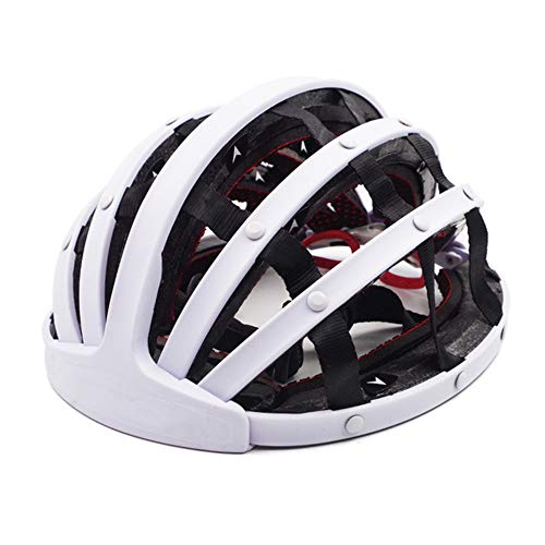 Casco Bicicleta ZWRY Casco Plegable Ultraligero para Hombres, Mujeres, Ciudad, Casco, Ciclismo, Carretera, Bicicleta de montaña, Bicicleta, Casco, L, Blanco 3