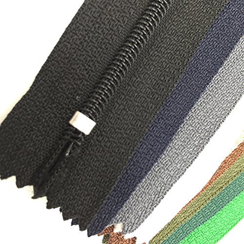 DOITEM 120pcs 23cm / 9 pulgadas cremalleras de nylon multicolor de la bobina para coser y artes 24 colores