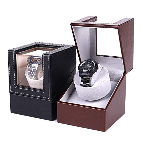 HUAHUA Watch Bander Box Giratoria automática caja de reloj, caja de reloj de cuero de la PU de cuerda automática Tabla mira la caja, eléctrico individual de Motor Box Caja de exhibición de joyas