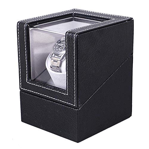 HUAHUA Watch Bander Box Giratoria automática caja de reloj, caja de reloj de cuero de la PU de cuerda automática Tabla mira la caja, eléctrico individual de Motor Box Caja de exhibición de joyas