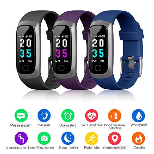 iPosible Pulsera Actividad, Reloj Inteligente Mujer Hombre con Pulsómetro Presión Arterial Pulsera Inteligente con Cronómetro Pulsera Podómetro Impermeable IP67 para Android iOS(24 Meses Garantía)