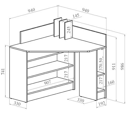 Marca Amazon - Movian Ulla - Escritorio esquinero, 94 x 94 x 98.6 cm (largo x ancho x alto), blanco