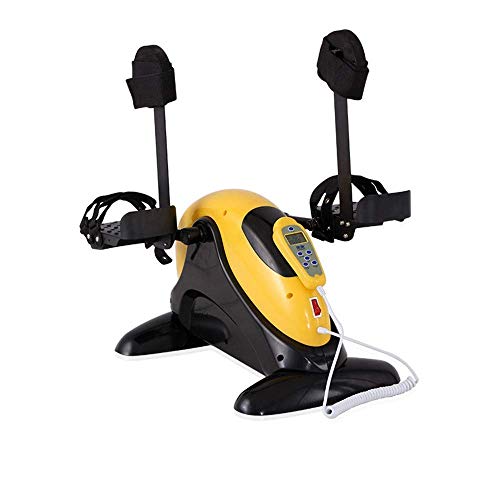 OKSS Mini Compacto Ejercitador Pedal para Brazos Y Piernas Equipo Rehabilitación Bicicleta Ejercicio Portátil Resistencia Ajustable con Pantalla Digital