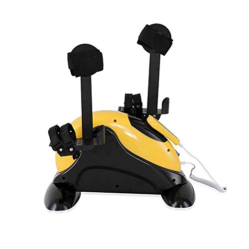 OKSS Mini Compacto Ejercitador Pedal para Brazos Y Piernas Equipo Rehabilitación Bicicleta Ejercicio Portátil Resistencia Ajustable con Pantalla Digital