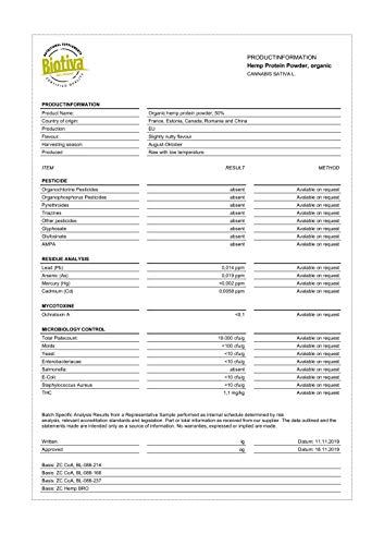 Proteína de cáñamo en polvo orgánico, 1 kg, proteína de cáñamo, 1000 g, producto de calidad de cultivo austriaco, sin gluten, soja ni lactosa, envasado en Alemania (DE-ÖKO-005)