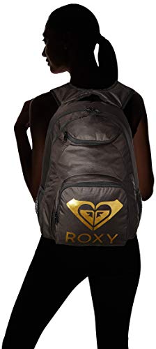 Roxy Shadow Swell Solid Logo, Mochila. para Mujer, antracita, Medium