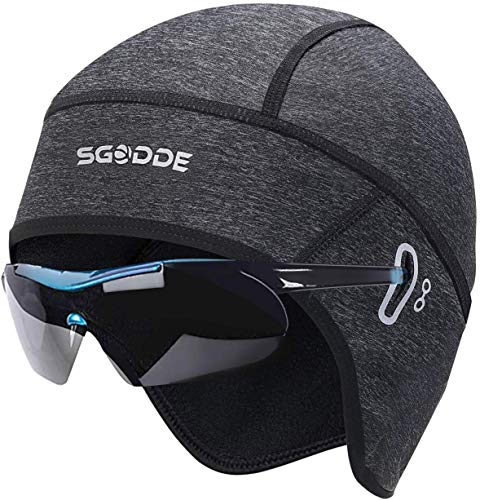 SGODDE Gorro Ciclismo, Gorro Ciclismo Bajo Casco, Forro a Prueba de Viento Gorro Running Invierno para Hombre, Gorros Deporte al Aire Libre Térmico de Ciclistas, Apto para Cascos, Moto