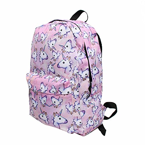 Smallbox 2018 Kawaii Moda 3D impresión Unicornio patrón niñas Escuela Mochila para la Escuela de Viajes Gimnasio (Pack de 5)