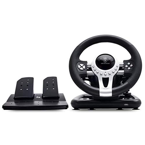 SPIRIT OF GAMER – RACE WHEEL PRO 2 – Volante De Juego Con Pedales, Palanca De Cambios – Rotación Del Volante – Soporte De Montaje - Motor De Vibración Dual - PS4 / XBOX ONE / PC / SWITCH