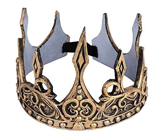 Spritumn King Crown Disfraces para Hombre Natividad Medieval Book Day Adulto Disfraz Accesorio Royal Full Round King Crown Adultos Cristal Hombres Sombrero para La Fiesta De Celebración