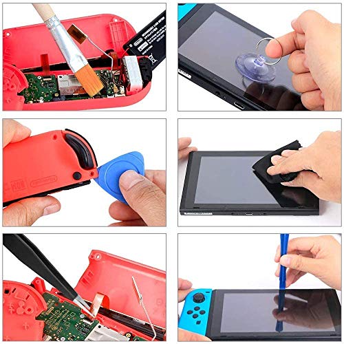 SUPERSUN 4 x Reemplazo de Joystick para Nintendo Switch Joy Con, 38 Piezas Kit de Accesorios de Reparación para Nintendo Switch, Funda para Herramientas Reparar para Nintendo Switch