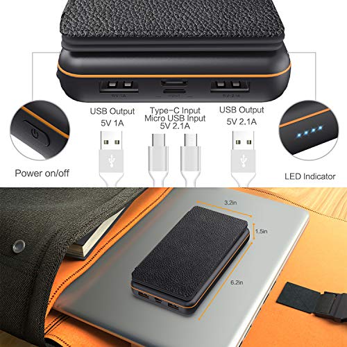 SWEYE Cargador Solar Móvil 26800mAh,【4 Paneles Solares Desmontable/Type-C Carga Rápida】 Batería Externa Móvil con 2 Puertos USB 3.1A Power Bank Solar para Smartphones, Tabletas y Dispositivos USB