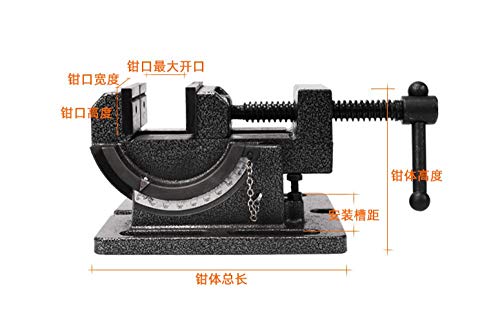 Tornillo De Banco De Trabajo Taladro 3 Pulgadas 4 Pulgadas 0-90 Ángulo Guía Varilla Alicates De Punta Plana Inclinables Abrazadera Tornillo De Banco Tornillo De Banco Pequeño-Apertura De 4 Pulgadas 10