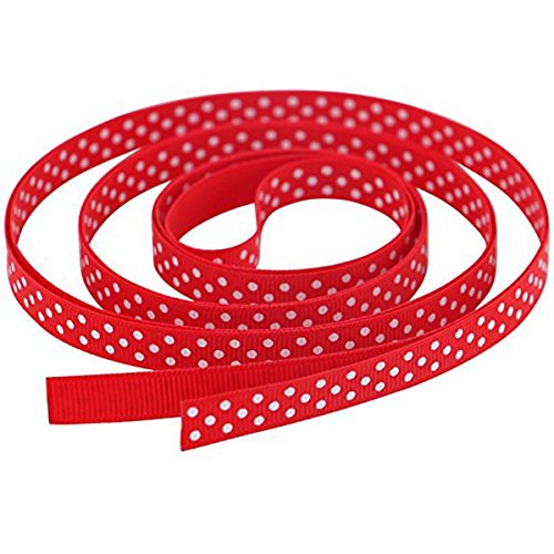 ULTNICE 17 Cinta de punto de polka color cintas de grosgrain Cintas de pelo DIY Cinta de regalo envoltura