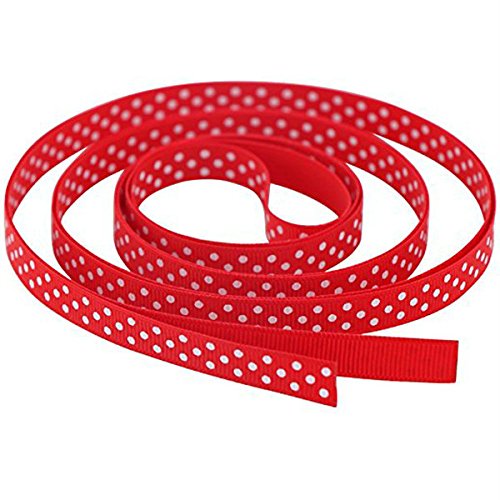 ULTNICE 17 Cinta de punto de polka color cintas de grosgrain Cintas de pelo DIY Cinta de regalo envoltura