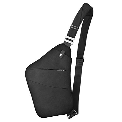 VBIGER Bandoleras Hombre Pequeña Bolso Pecho Hombre Anti-Robo Casual Mochila Sling Bandoleras Cruzada Crossbody de Viaje (negro1) 1