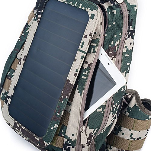 ViajeroStore Mochila de Camuflaje con Cargador Solar de USB