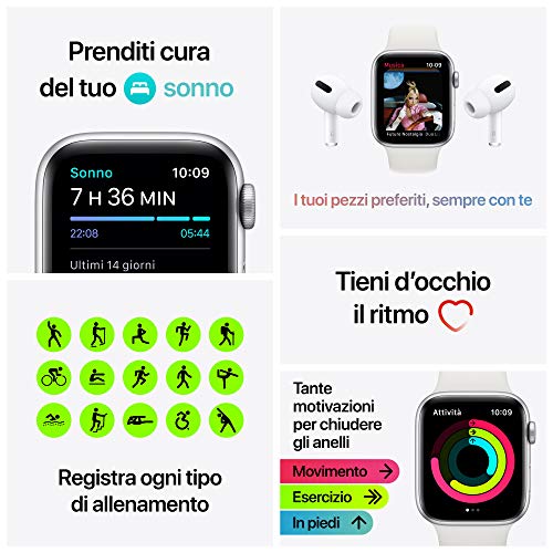 Apple Watch SE (GPS, 40 mm) Caja de aluminio en oro - Correa deportiva rosa arena