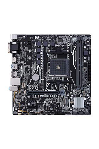 ASUS PRIME A320M-K - Placa Base AMD AM4 mATX con iluminación LED, DDR4 3200MHz, 32Gb/s M.2, HDMI, SATA 6Gb/s, USB 3.0