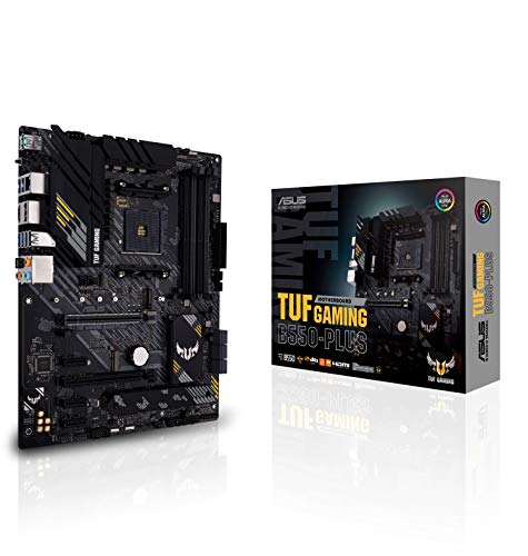 ASUS TUF GAMING B550-PLUS - Placa Base Gaming ATX AMD AM4 con VRM de 10 fases, PCIe 4.0, dual M.2, 2,5Gb LAN, HDMI/DP, USB 3.2 Gen 2 (A y C), Realtek S1200A, BIOS flashback e iluminación RGB Aura Sync