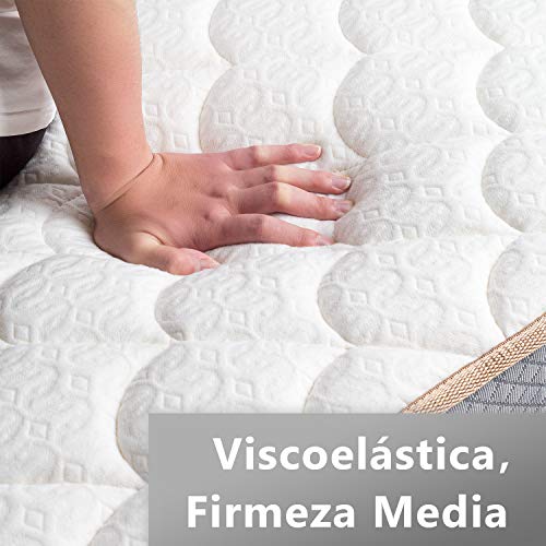 BedStory Colchon Viscoelastico Bambú 90x190CM Colchones para Cama Hotel Viscoelastica Firmeza Media Anti-ácaros e Hipoalergénicos