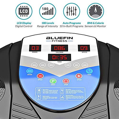 Bluefin Fitness Plataforma Vibratoria | Modelo Pro | Diseño Mejorado con Motores Silenciosos y Altavoces Incorporados