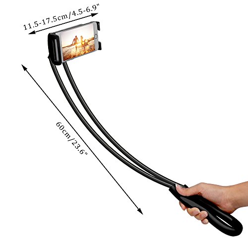 BNTTEAM Universal 360 Rotación Flexible teléfono móvil Tablet Selfie soporte para el cuello Serpiente coche cama montaje para iPad para iPhone para Samsung (soporte para el cuello-1)