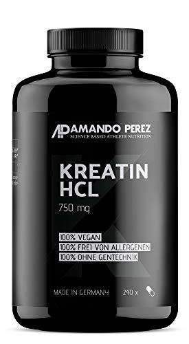 Buffered Creatin HCL- 750 mg - creatina tamponada HCL - alta dosis y pura - 240 cápsulas