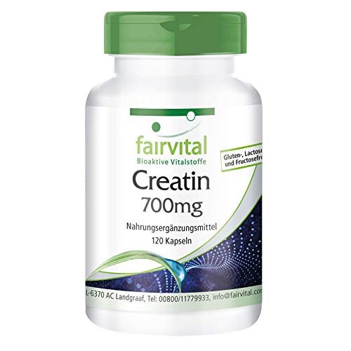 Creatina 700mg - Monohidrato de Creatina - Dosis elevada - 120 Cápsulas - Calidad Alemana