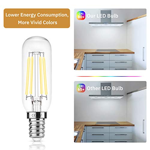 DORESshop E14 T25 LED 4W=40W - Campana extractora, 400LM, bombilla de incandescencia Edison, blanco día 6000K, no regulable, lámpara para electrodomésticos para campana extractora, paquete de 2