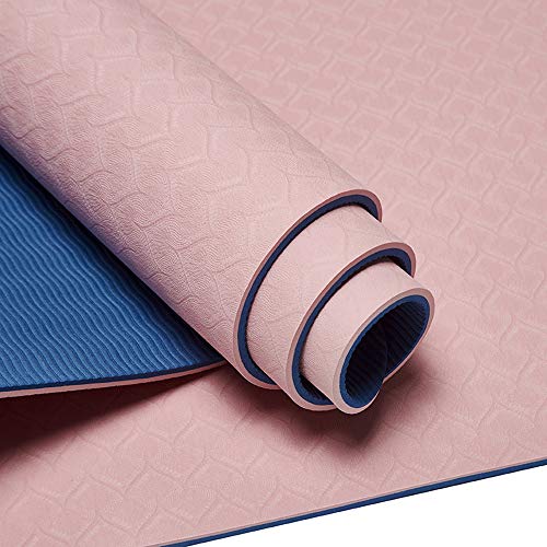 Esterilla Yoga, Colchoneta de Yoga, Tapete de Yoga, Estera de Yoga Ecológica Deportes y Ejercicios Esterilla de Pilates Colchonetas de Entrenamiento, 6mm TPE Yoga Mat con Cinta y Bolsa de Yoga