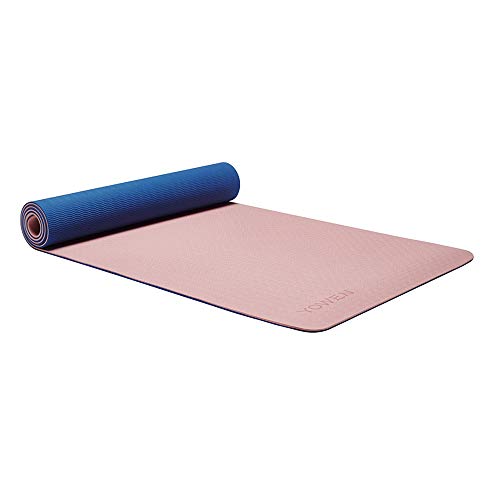 Esterilla Yoga, Colchoneta de Yoga, Tapete de Yoga, Estera de Yoga Ecológica Deportes y Ejercicios Esterilla de Pilates Colchonetas de Entrenamiento, 6mm TPE Yoga Mat con Cinta y Bolsa de Yoga