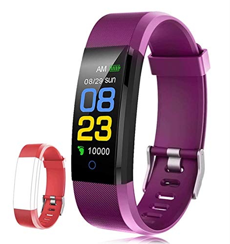 F-FISH Pulsera Actividad Inteligente Pantalla Color Reloj con Pulsómetro Impermeable Monitor de Ritmo Cardíaco Podómetro Deportiva Fitness Tracker para Mujer Hombre Niños