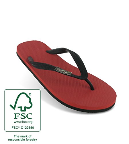 Feelfine'z: Sevilla, Rojo – Negro 49/50, Chanclas Original de Feelfine'z Hechas de Caucho Natural en Las Tallas 37/38 a 49/50.