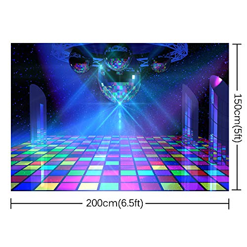 FiVan Disco Party Banner Backdrop - Fondo de Vinilo sin Reflejos - Back to 80's 90's Party Decoration Photobooth Backdrop