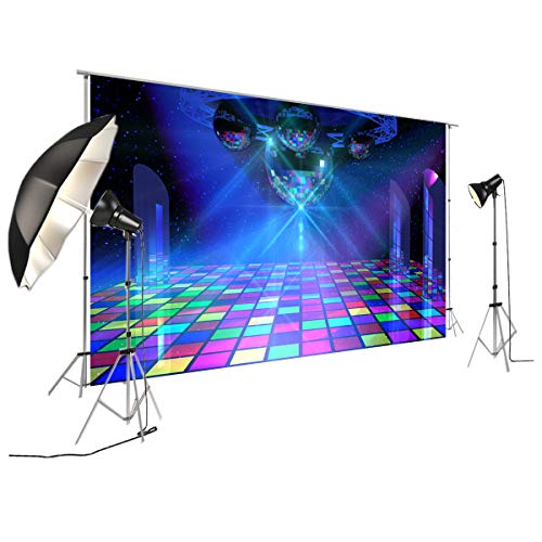 FiVan Disco Party Banner Backdrop - Fondo de Vinilo sin Reflejos - Back to 80's 90's Party Decoration Photobooth Backdrop