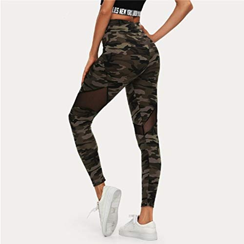 Fossen MuRope Pantalones Mujer Camuflaje de Malla Cintura Alta Elasticos Energizado - Leggings Deporte Mujer Yoga - Pants Fitness para Chica Adolescente, Niñas