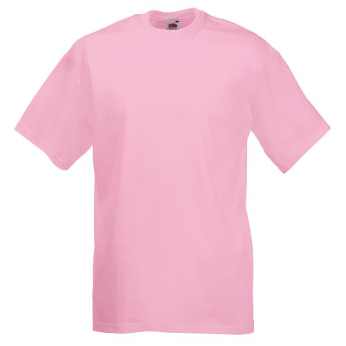 Fruit of the Loom - Camiseta Básica de Manga Corta Modelo Valueweight - Hombres (L/Rosa Claro)