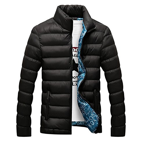 FullRose Winter Warm Outwear Slim Mens Coats Casual Windbreaker Quilted Jackets Men M-6XL Black-Red XXXL