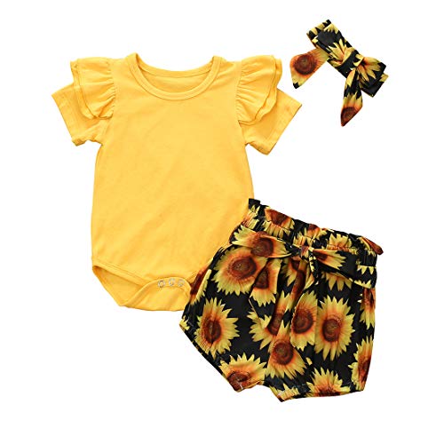 Camiseta sin mangas de verano para bebé, niño y niña, cuello redondo, sin  mangas, color liso, linda para usar en el hogar (amarillo, 6-12 meses)