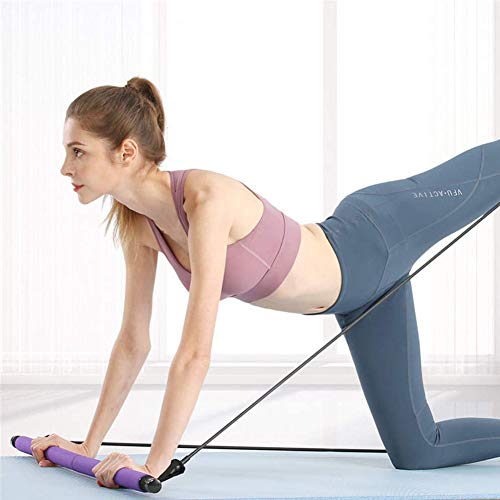 GX·Diffuser Barra de Pilates Portátil, Yoga Pilates con Banda de Resistencia y Bucle para Pies,Gimnasio en Casa Multifuncional Portátil Pilates Stick para Entrenamiento Corporal Total,Cintura,Brazo