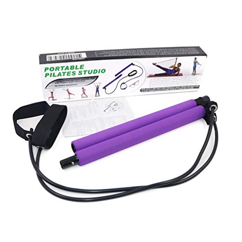 GX·Diffuser Barra de Pilates Portátil, Yoga Pilates con Banda de Resistencia y Bucle para Pies,Gimnasio en Casa Multifuncional Portátil Pilates Stick para Entrenamiento Corporal Total,Cintura,Brazo